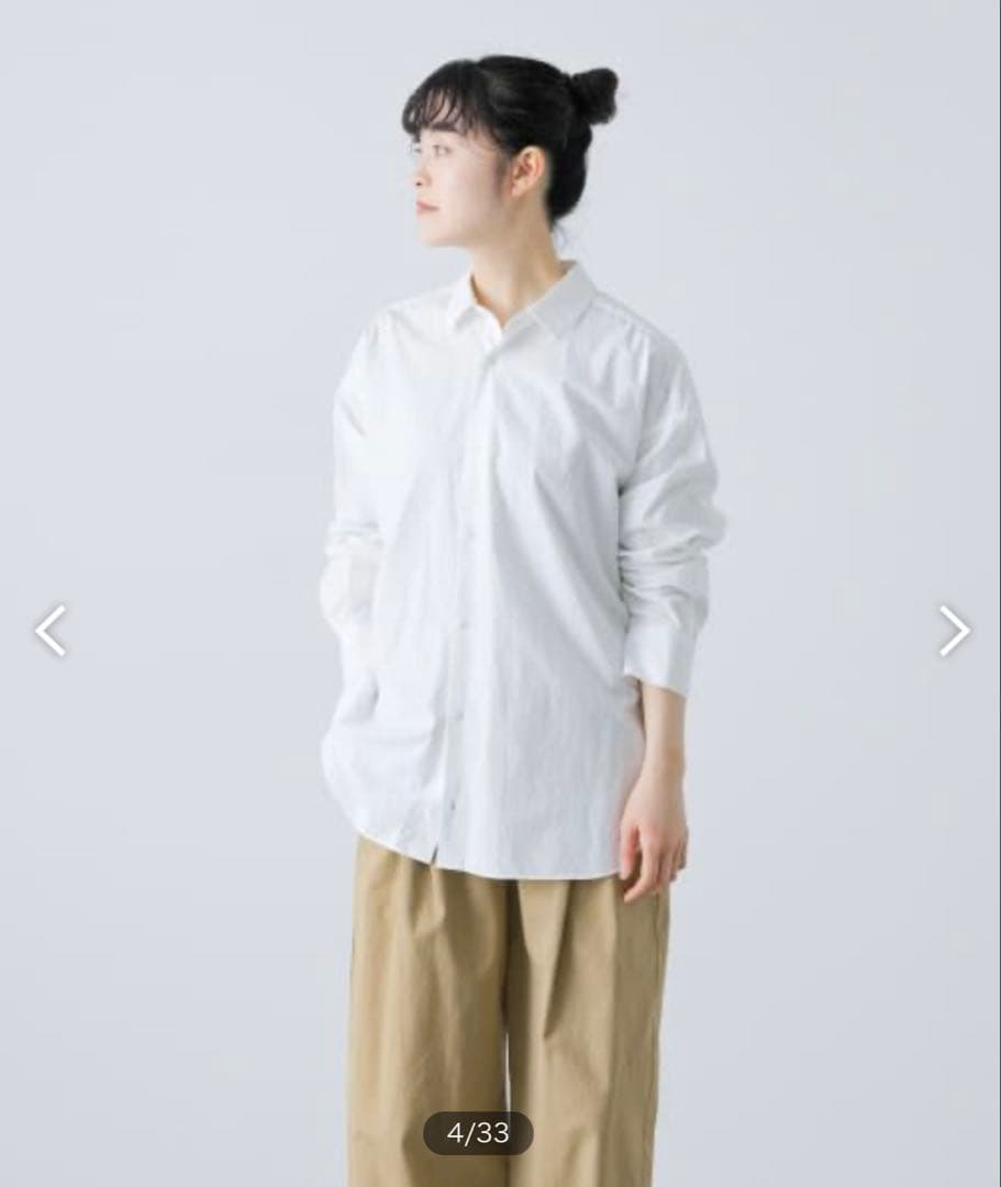 “かぐれ”コットンレギュラーシャツ・オフホワイト・未使用品