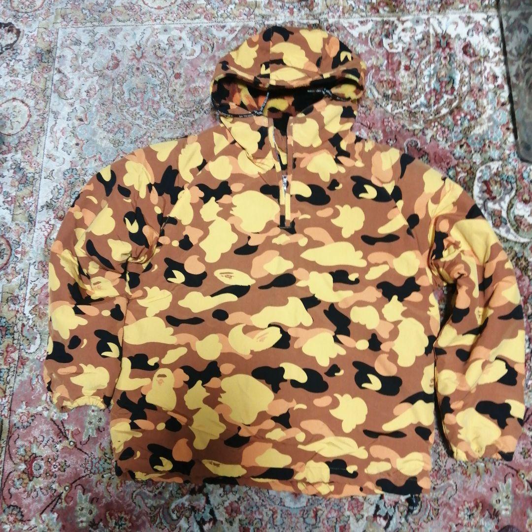 BAPE プルオーバージャケット オレンジ カモ 迷彩