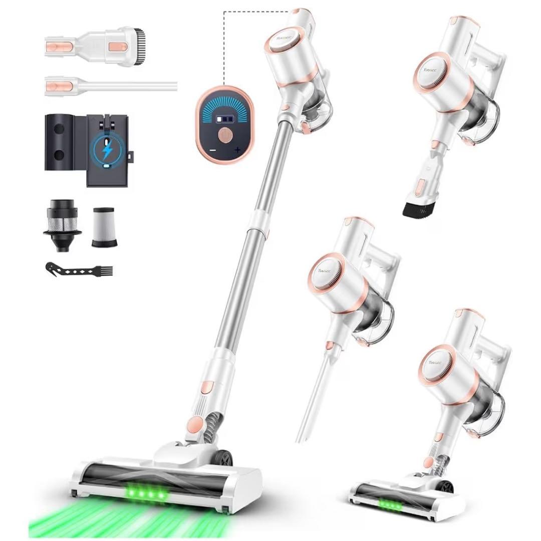 【専用】掃除機 コードレス 超強力吸引 LEDライト 2in1置くだけ充電