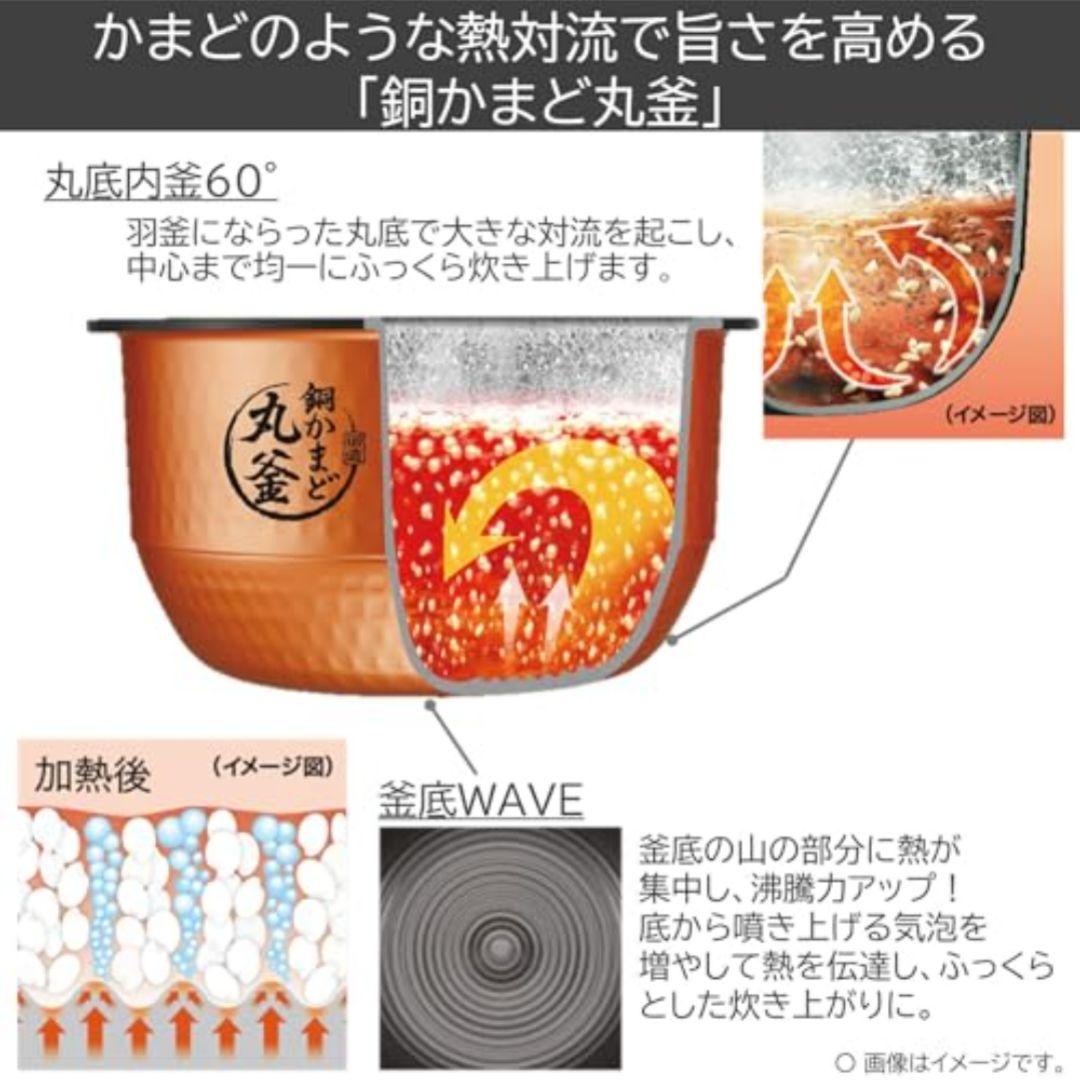東芝 炊飯器 5.5合炊き 真空IH 銅かまど丸釜 グランブラック