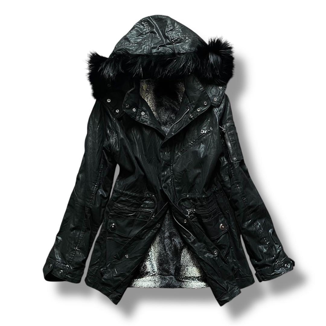 ジャケット・アウター 00s COATING FUR MILITARY MODS COAT