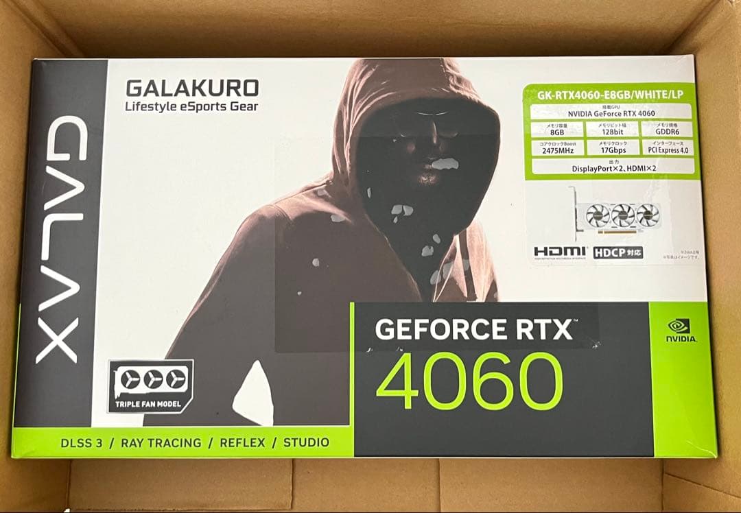 【新品未使用】玄人志向 GeForce RTX4060 LP