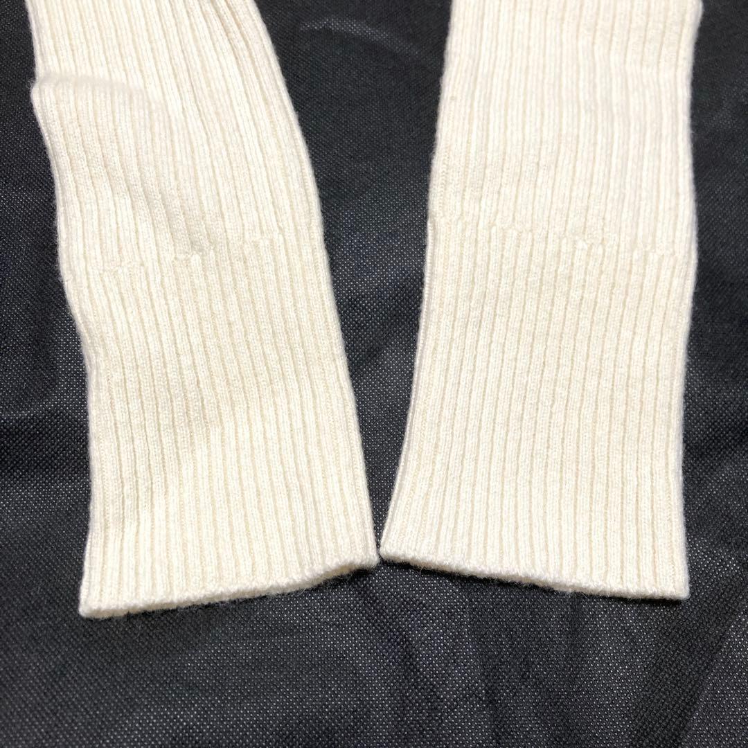 極美品✨現行sacai サイドプリーツ　切替リブニット　ウール　S アイボリー