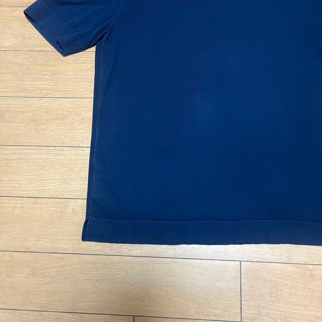 LARDINI ラルディーニ オープンカラー ニット 半袖 シャツ ネイビー