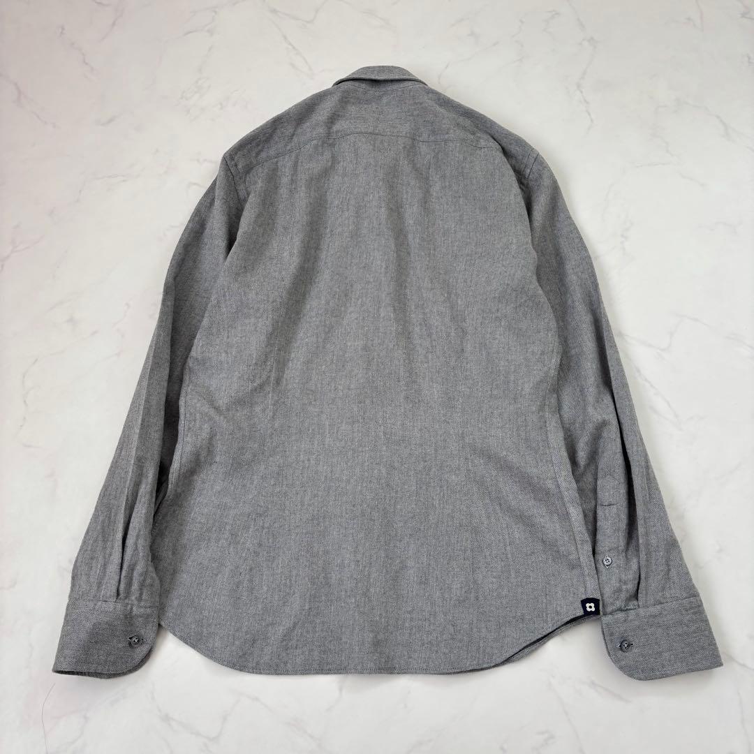 【美品】ラルディーニ ホリゾンタルカラー ネルシャツ 38 コンバーチブルカフス