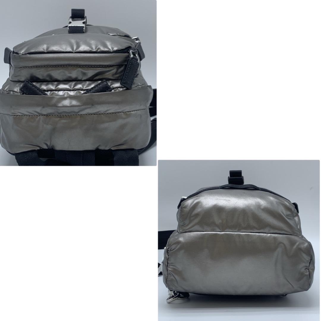 プラダ PVC ナイロン ボディバッグ ワンショルダー 1BZ026 シルバー