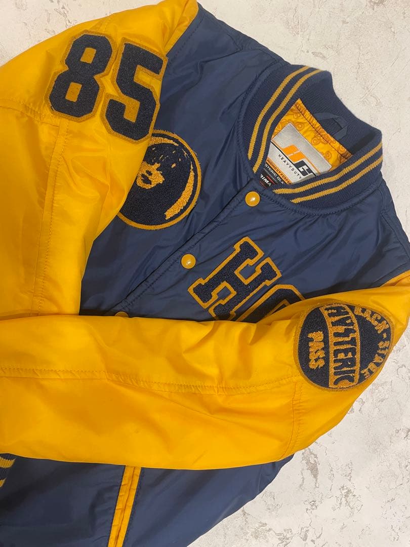 HYSTERIC GLAMOUR スタジャン ネイビー/イエロー