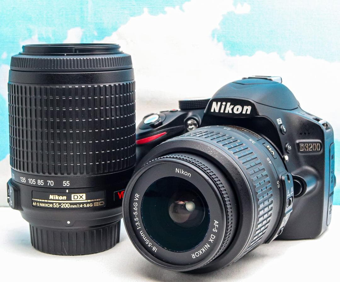 嬉しいダブルレンズ⭐️Nikon D3200⭐️スマホに転送できる⭐️動画OK