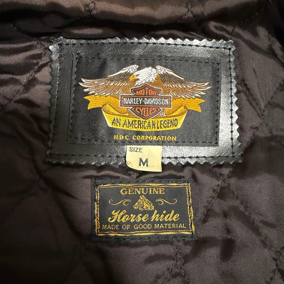 希少美品　ハーレーダビッドソン　シングルライダースジャケット　ホースハイド　黒
