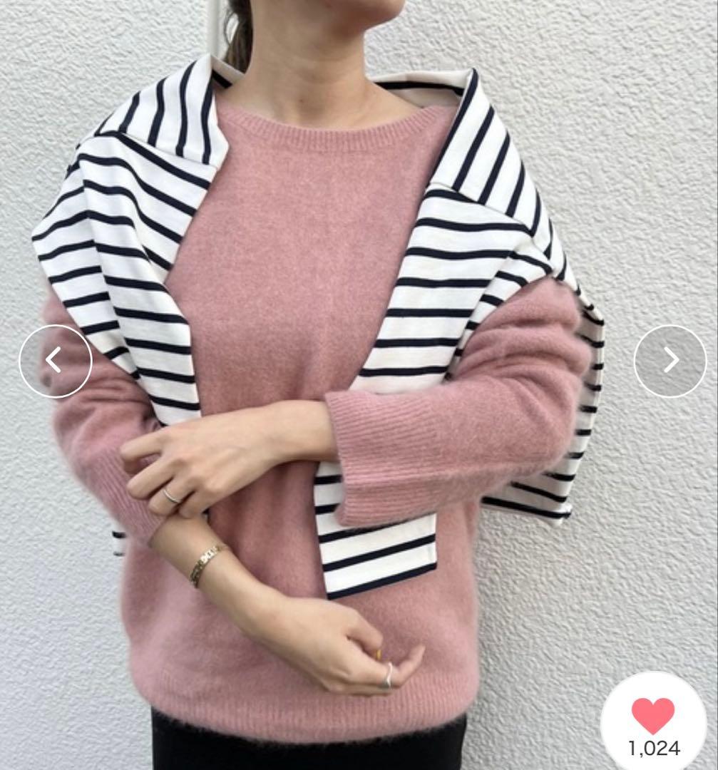 美品♪シーナリー ラクーン3WAYニットカーディガン 人気 ファーニット ピンク