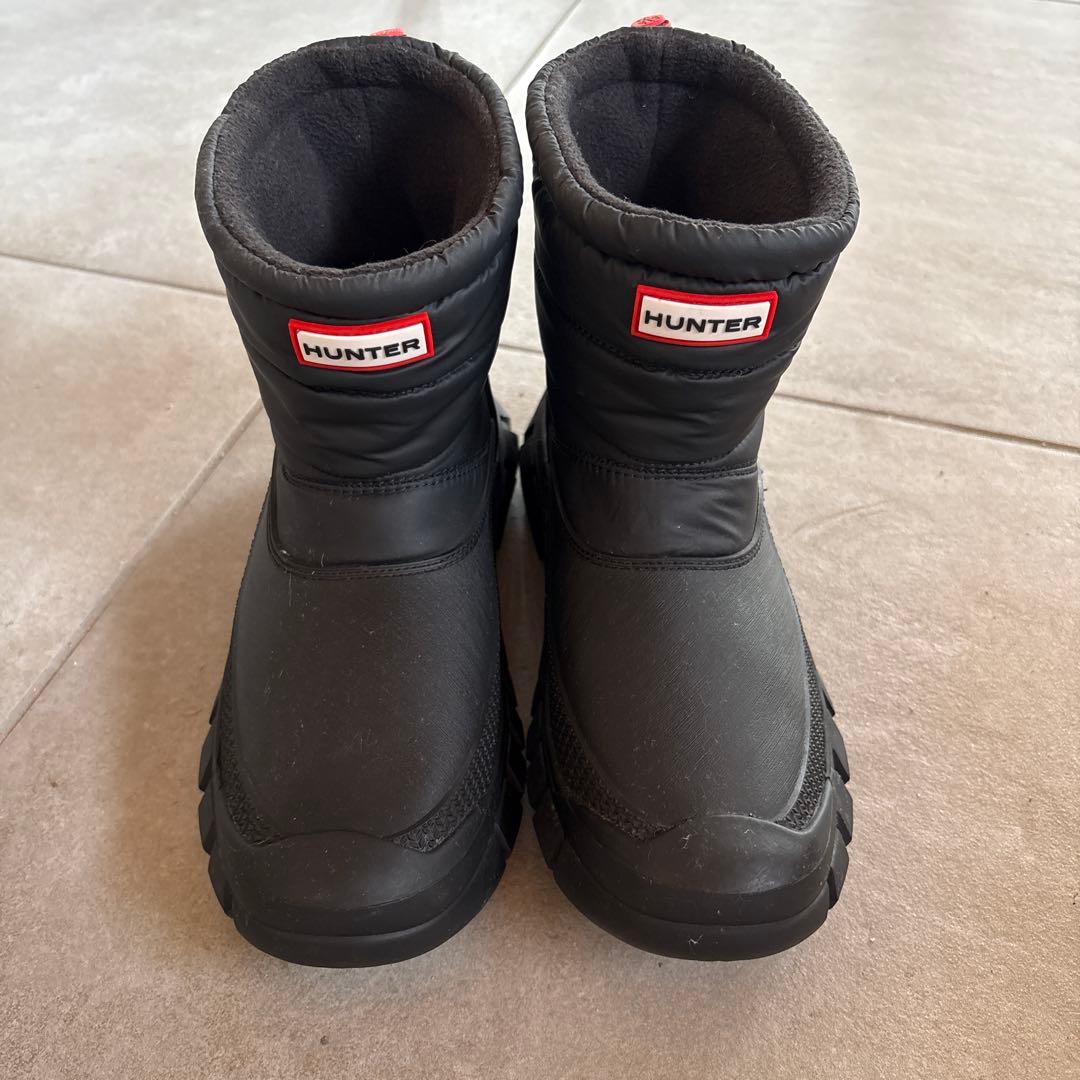 HUNTER レディース ショート スノーブーツ防寒シューズ black