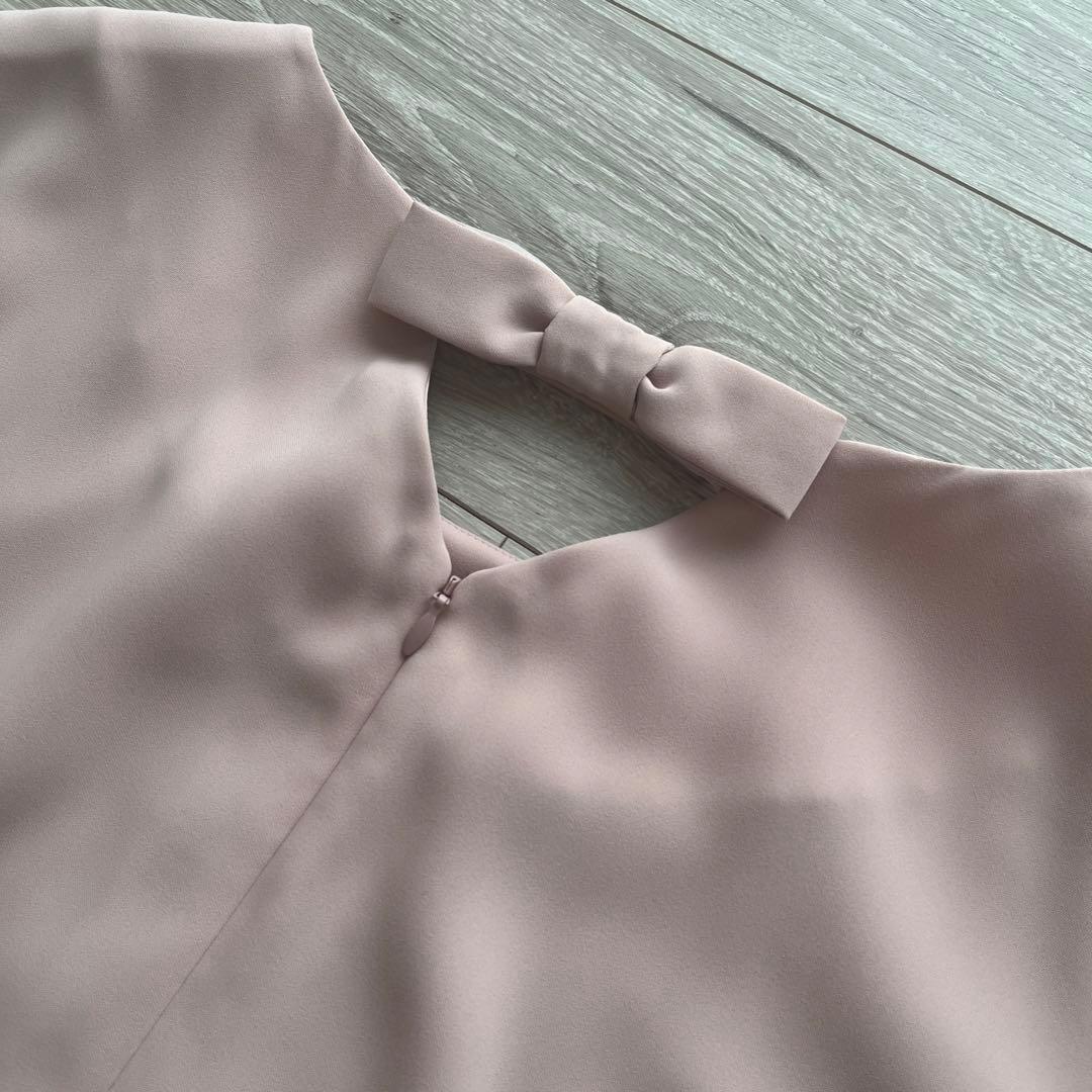 【ローズティアラ】ワンピース　リボン　フレア　ピンク