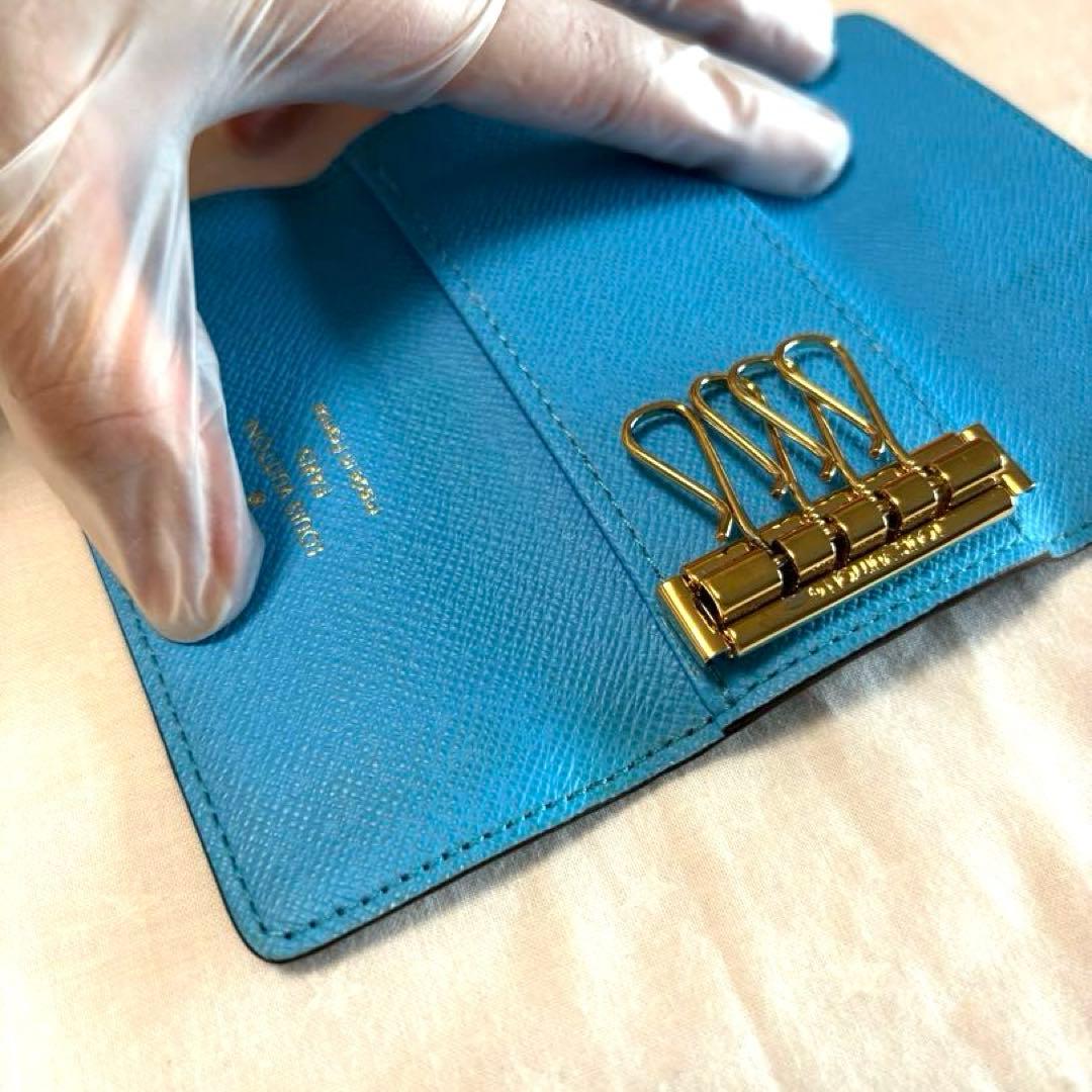 LOUIS VUITTON ルイヴィトン ミュルティクレ4 キーケース 青