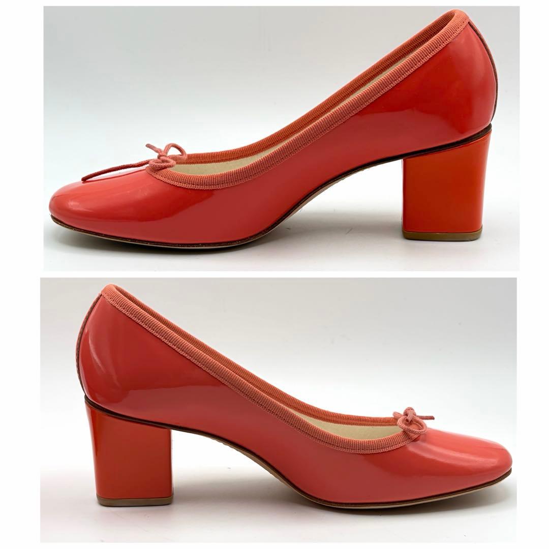 未使用級✨repetto パンプス パナム コーラルピンク エナメル 24㎝