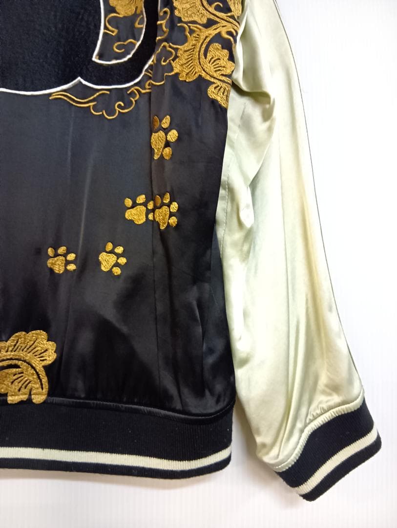 LIN　スカジャン　リバーシブル　L　猫