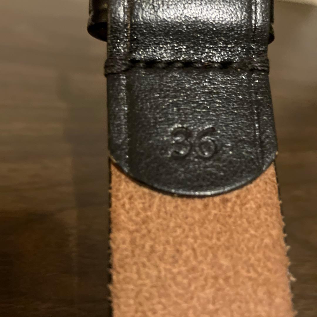 アットラスト ベルト 黒×真鍮 36 (細め)