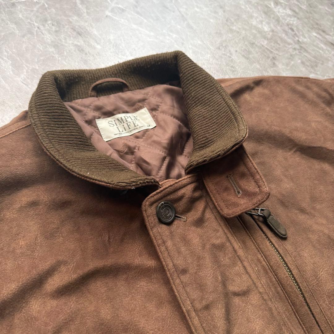 simple life 短丈　スエードレザー　スウィングトップ　ハリントン　中綿