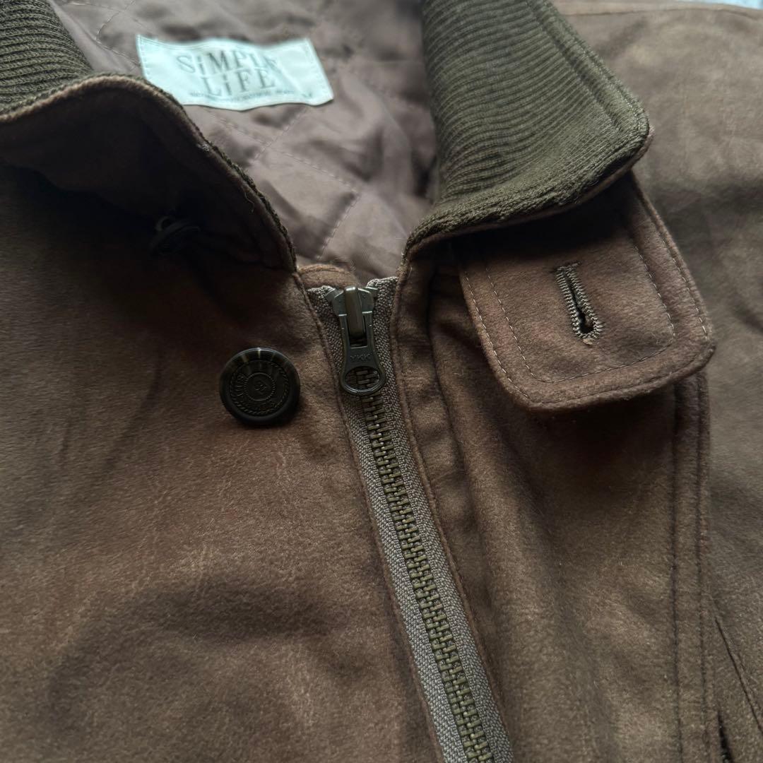 simple life 短丈　スエードレザー　スウィングトップ　ハリントン　中綿