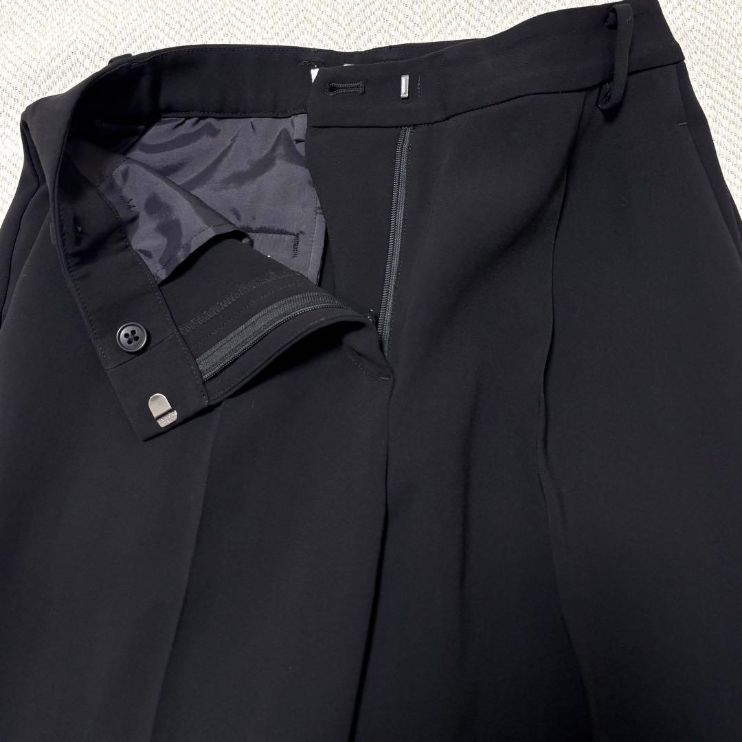 極美品 PLST プラステ 洗える トリアセブレンド ノーカラー パンツスーツ