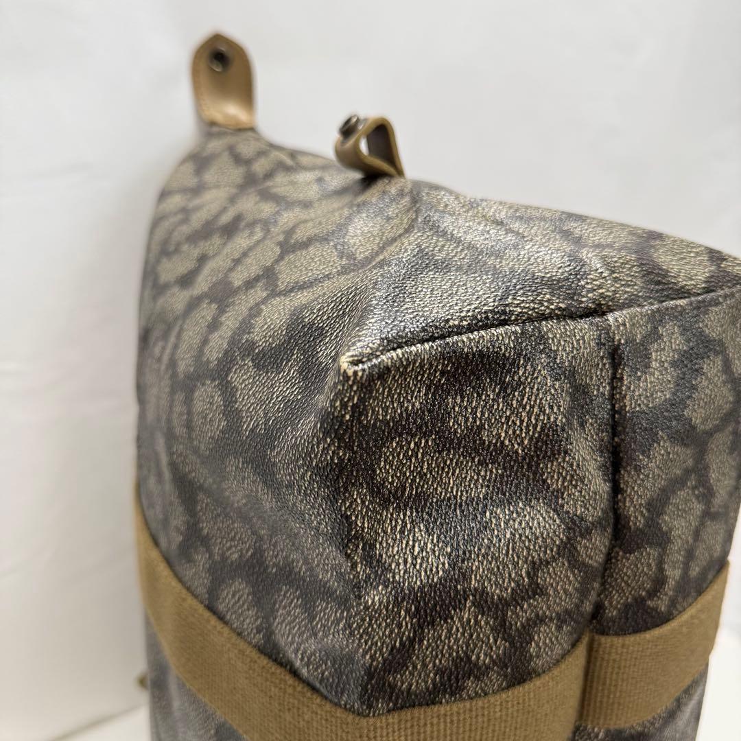 YSL イヴサンローラン ボストンバッグ 肩掛け 大容量 ジラフ柄 PVC 美品