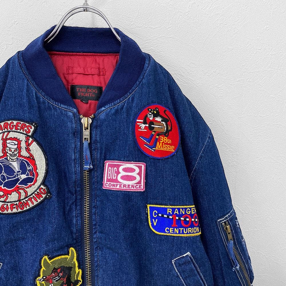 【レア】 美品 90s ドッグファイト DOG FIGHT デニム MA-1