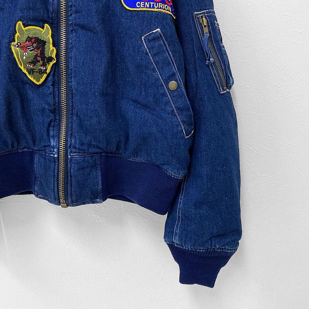 【レア】 美品 90s ドッグファイト DOG FIGHT デニム MA-1