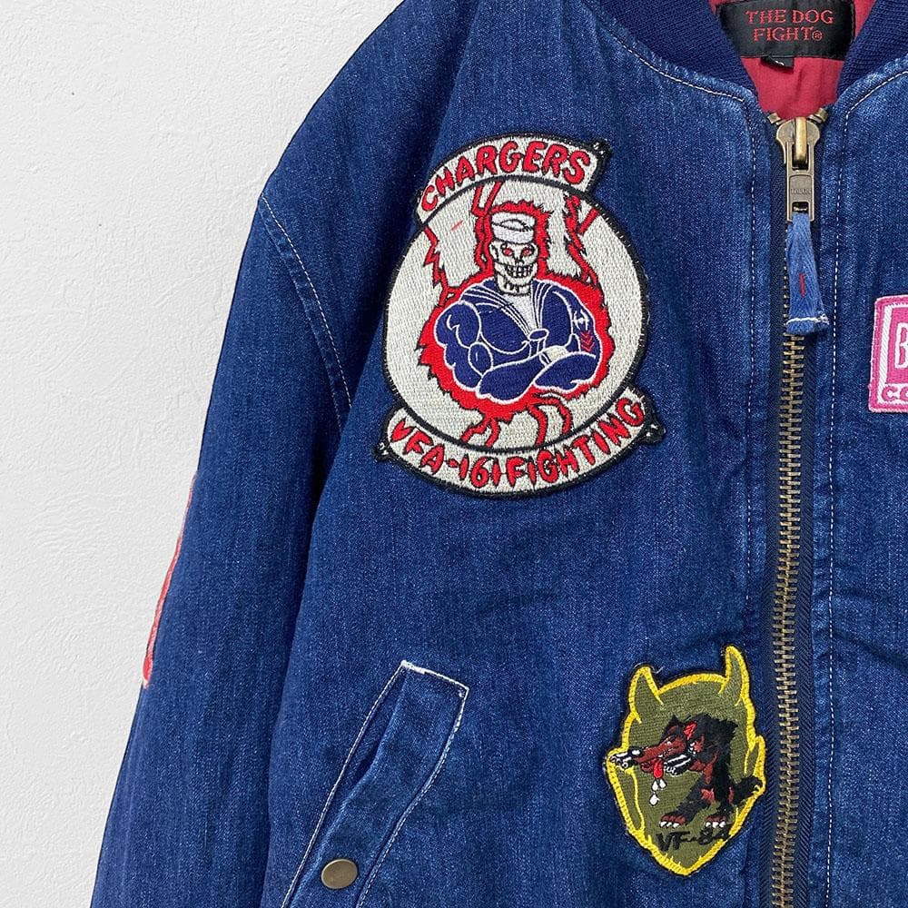 【レア】 美品 90s ドッグファイト DOG FIGHT デニム MA-1