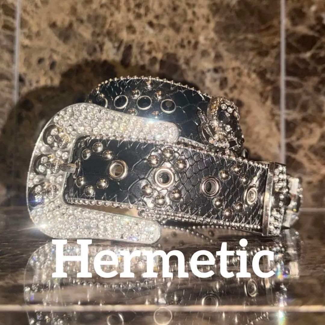 Hermetic Scull スカル スタッズベルト B.B.Simon クロコ