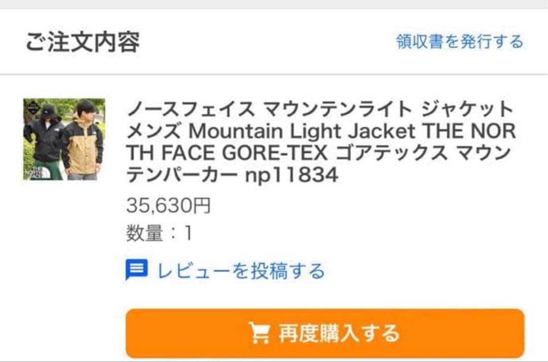 ほぼ新品THE NORTH FACE NP11834 マウンテンライト