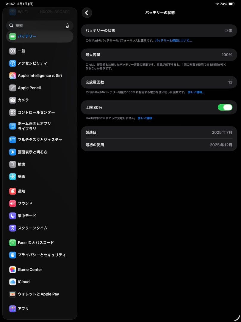 ほぼ新品　iPad Pro M5 13インチ 256GB Wi-Fiモデル