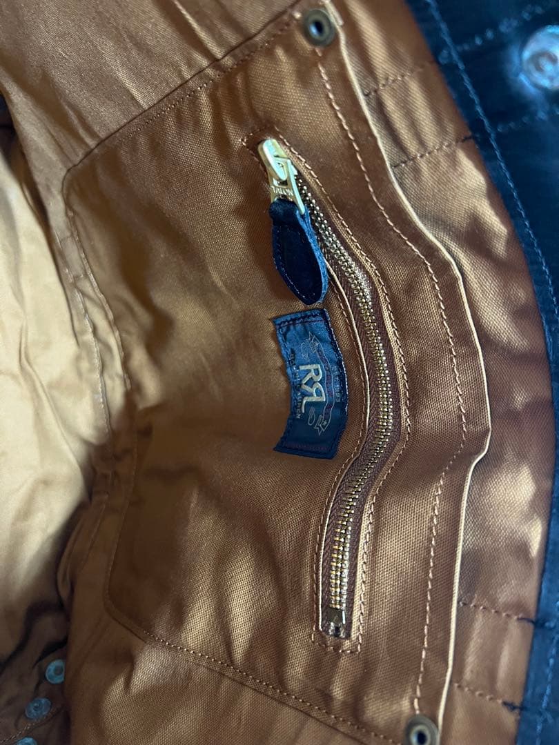 【美品】RRL ダブルアールエル ブラックレザートートバッグ