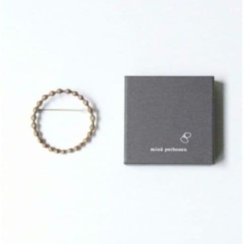 新品☆ミナペルホネン タンバリン ブローチ antique gold