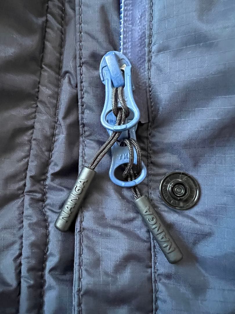 NANGA ネイビー レディースロングダウンジャケットXLファー付き