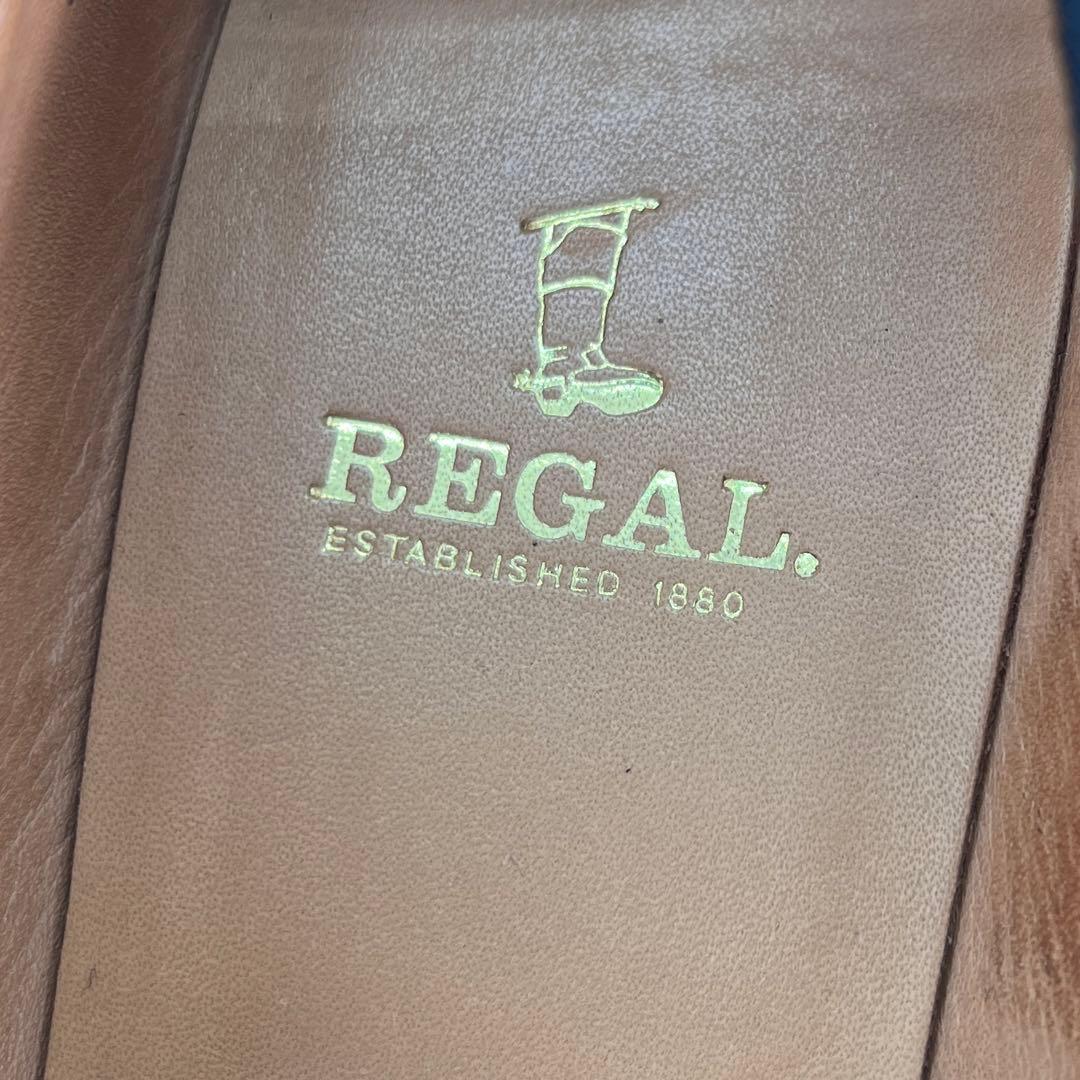 【美品】REGAL 本革 ウイングチップ タッセルローファー パンプス 24cm