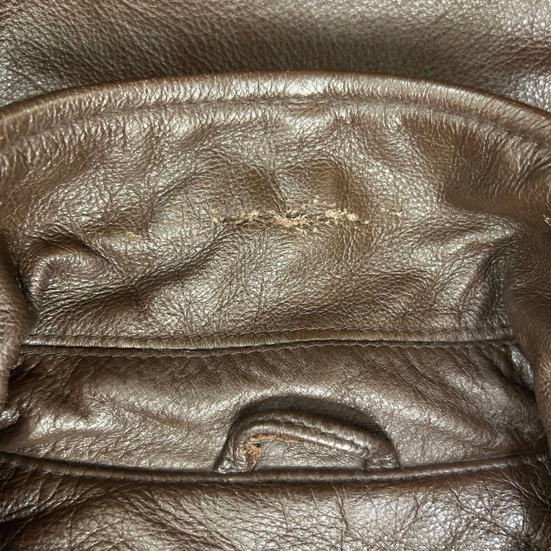 ウィルソンズ ブルゾン レザージャケット ブラウン XL 短丈 襟付き 大きめ