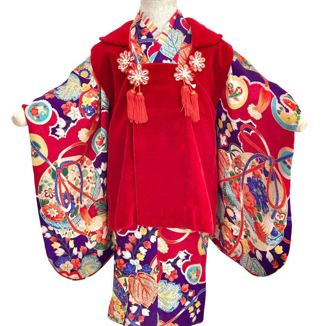 アンティーク3歳 女の子 子供着物 七五三 アンティーク着物 NO63