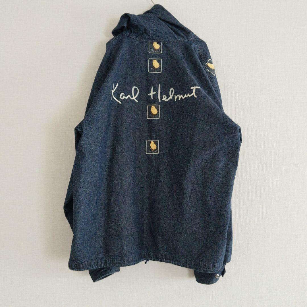 ピンクハウス カールヘルム ひよこ総柄 デニムブルゾン パーカー 刺繍 90s