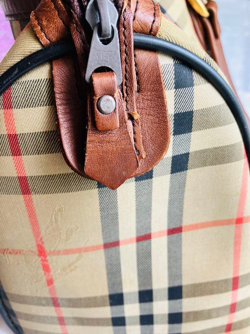 Burberry アンティーク　チェック柄 ボストンバッグ
