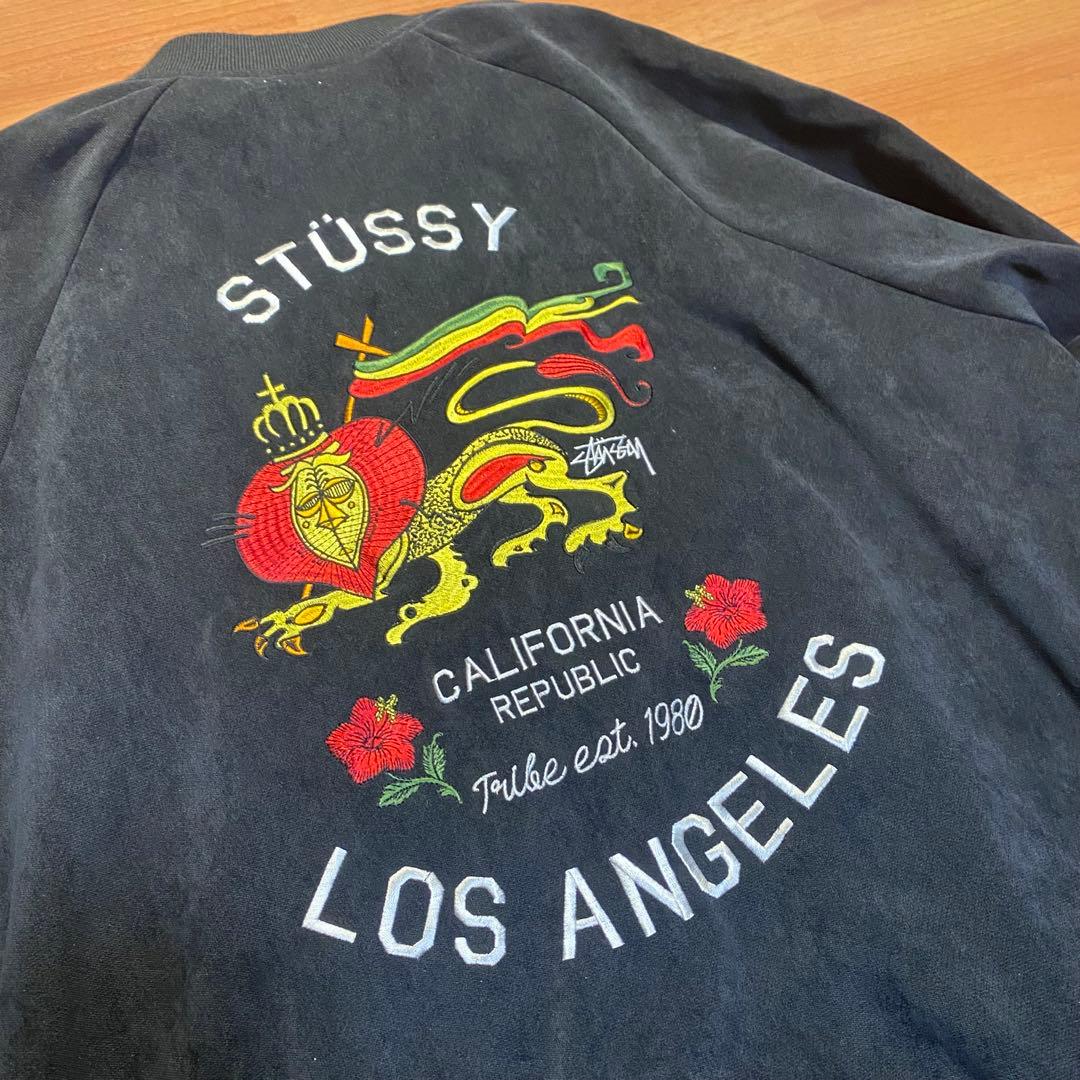 超激レア STUSSY ステューシー スタジャン スカジャン ブラック 刺繍