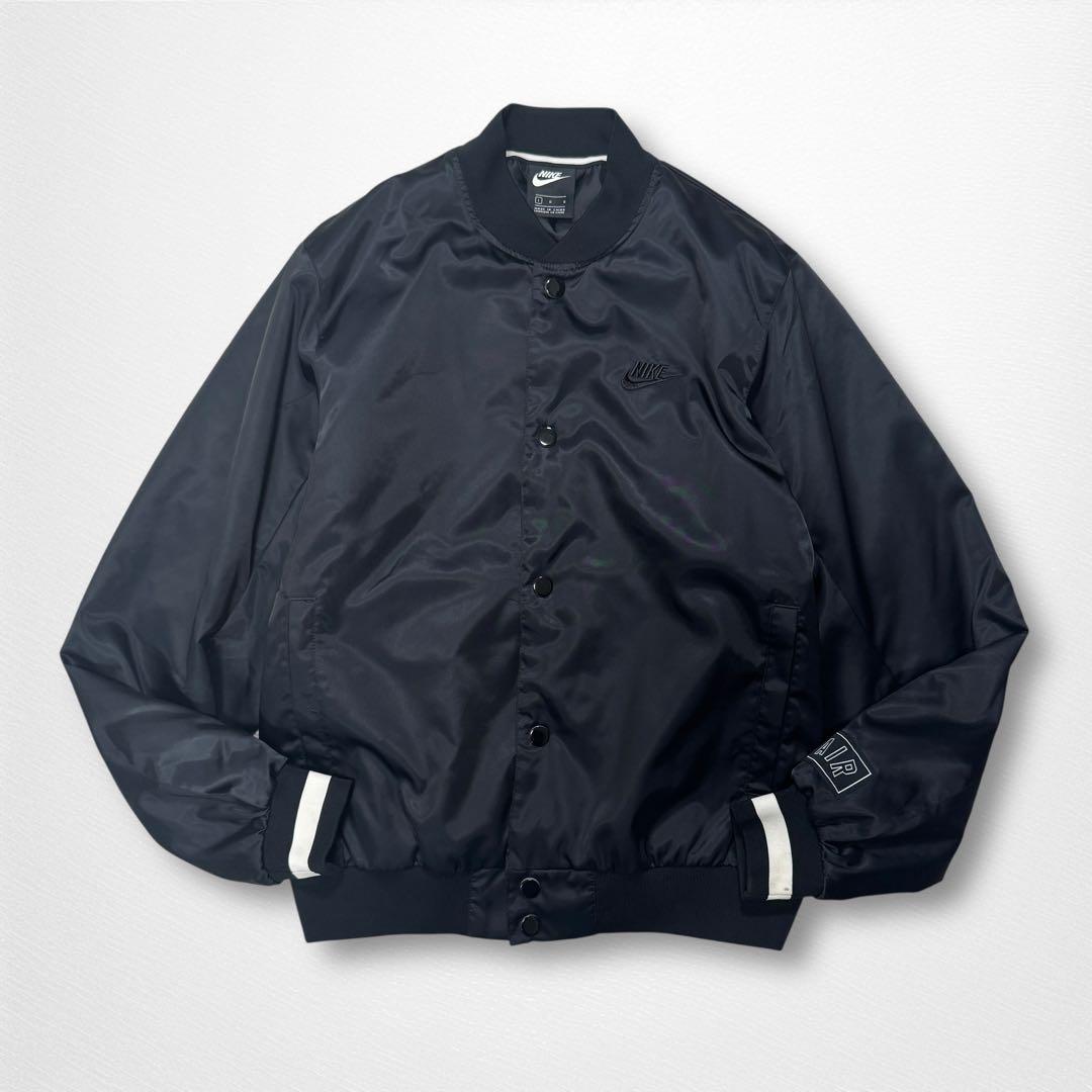 ナイキ バックロゴサテンスタジャン ボンバージャケット ナイロンブルゾン L