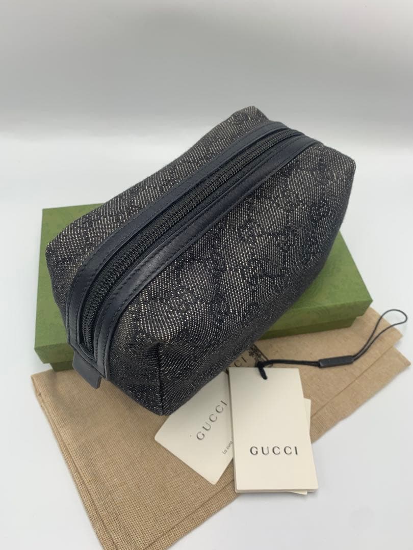 グッチ ポーチ GGキャンバス 29595 キャンバス ブラック レディース