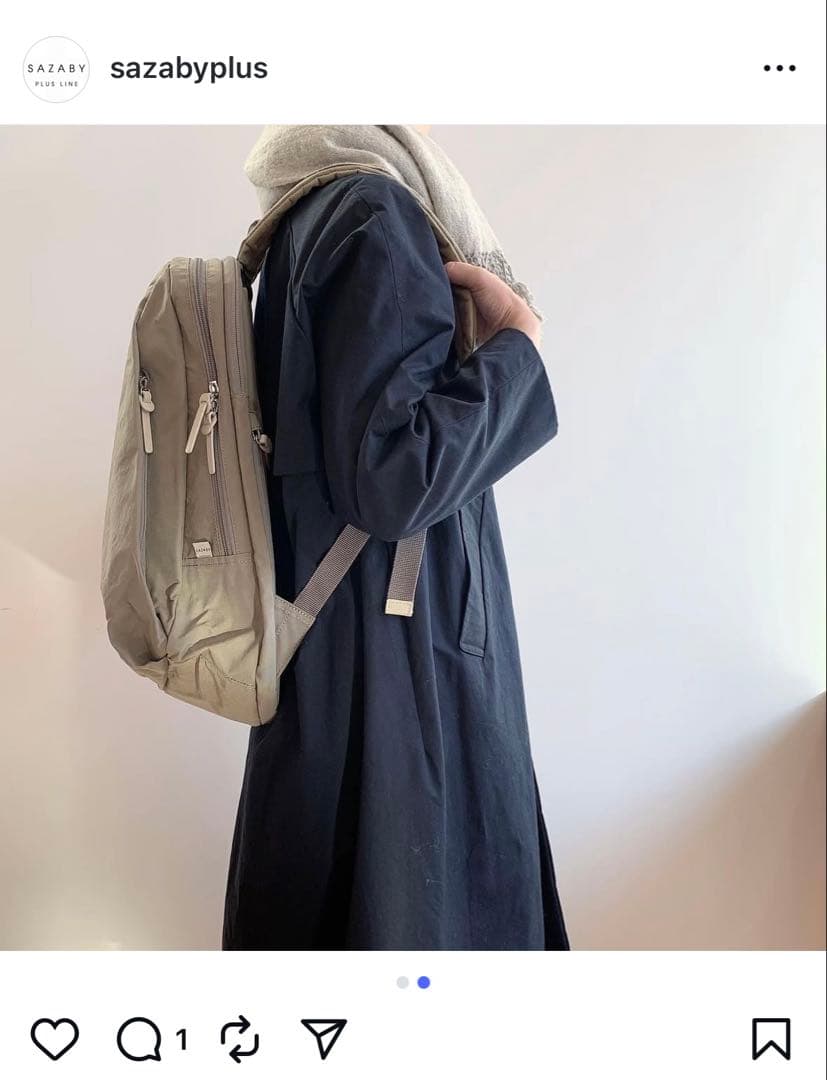 SAZABY PLUS LINE ROUND DAYPACK M グレー