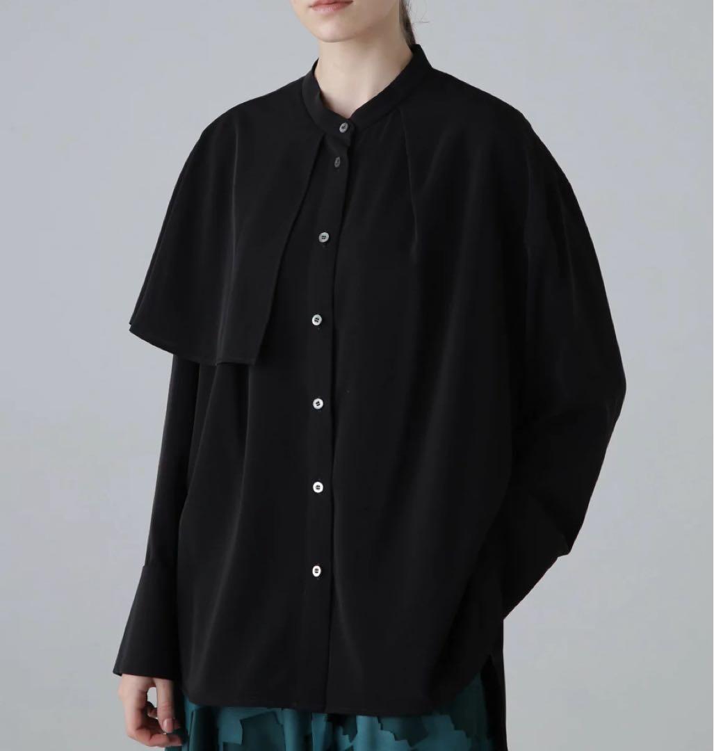 ADORE アドーア　ストレッチポプリン　黒　ブラウス　38 ゆったり