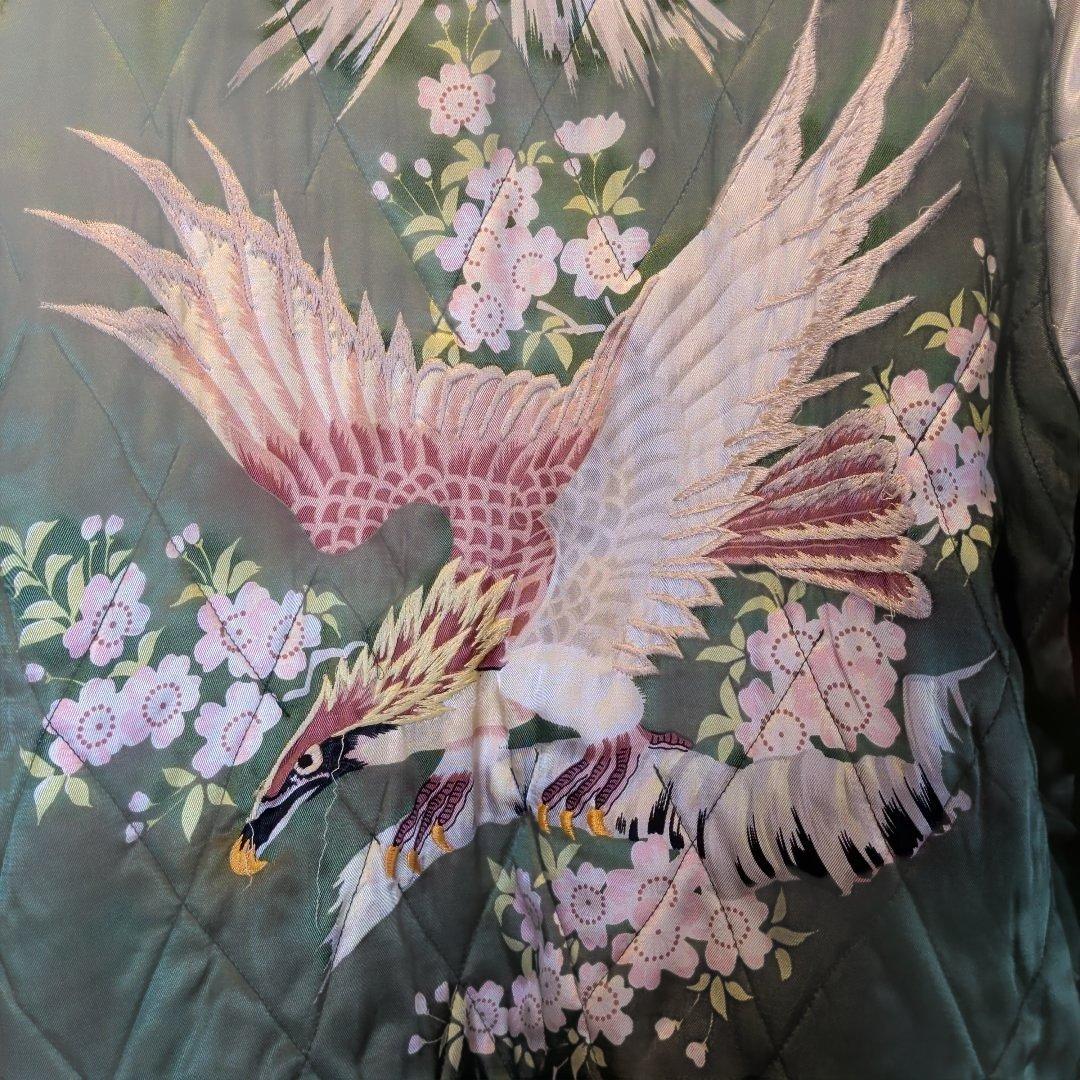 虎と鷹刺繍 ネイビー スカジャン