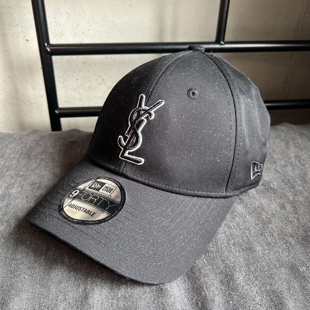 サンローラン ニューエラ ベースボールキャップ ブラック コットン