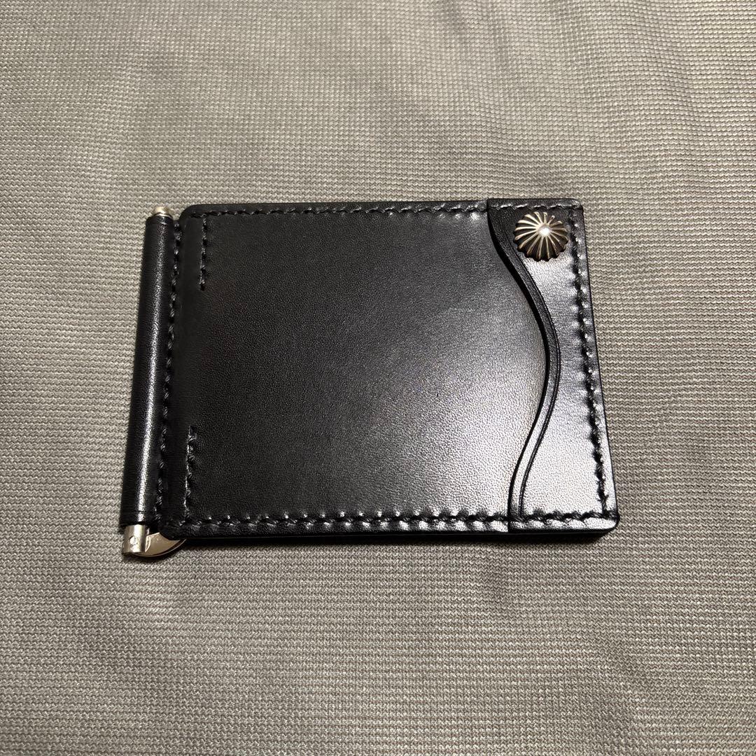 土日限定価格☆hyronworks☆ブラックレザーマネークリップ