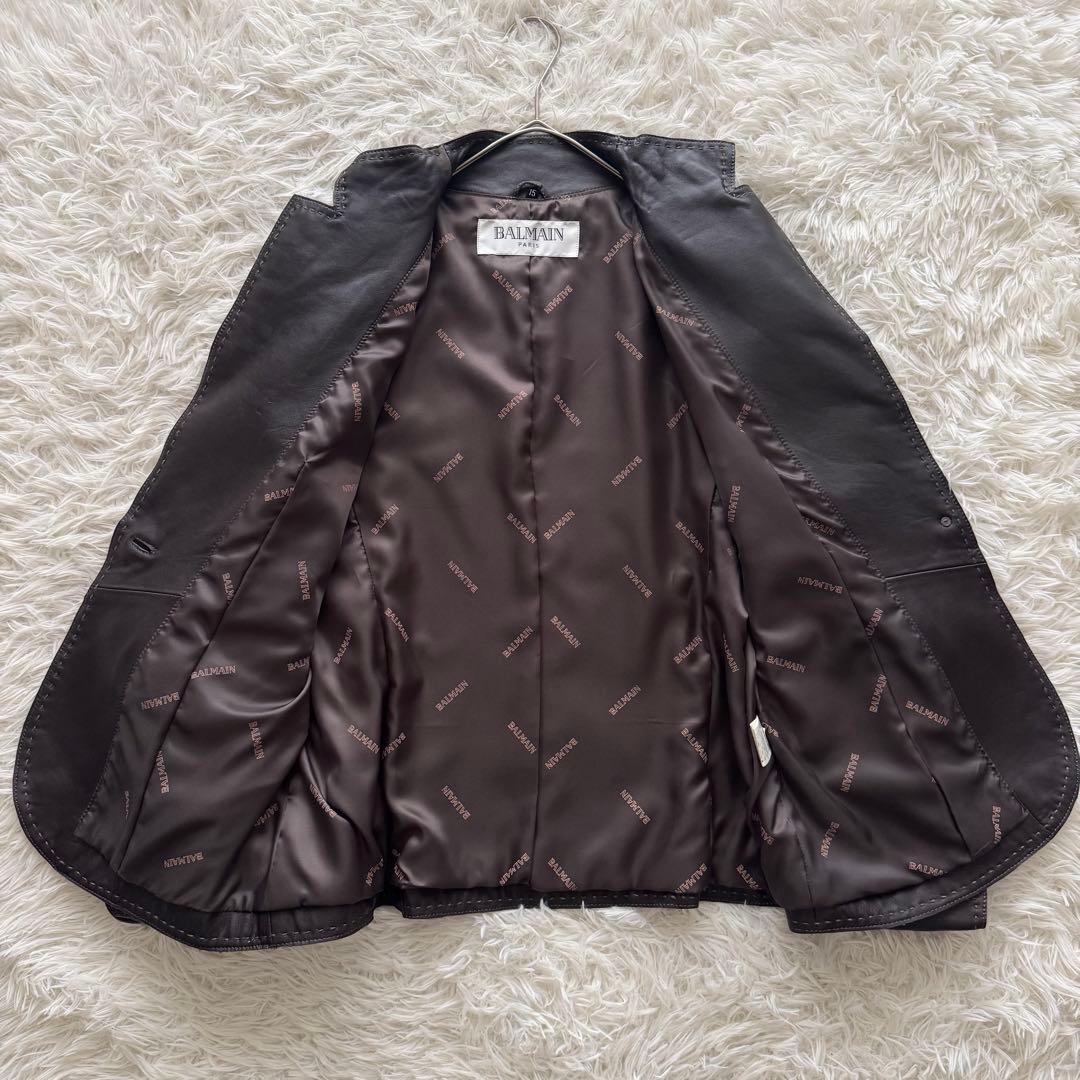 【バルマン】レザージャケット　羊革　ブラウン　茶色　15号