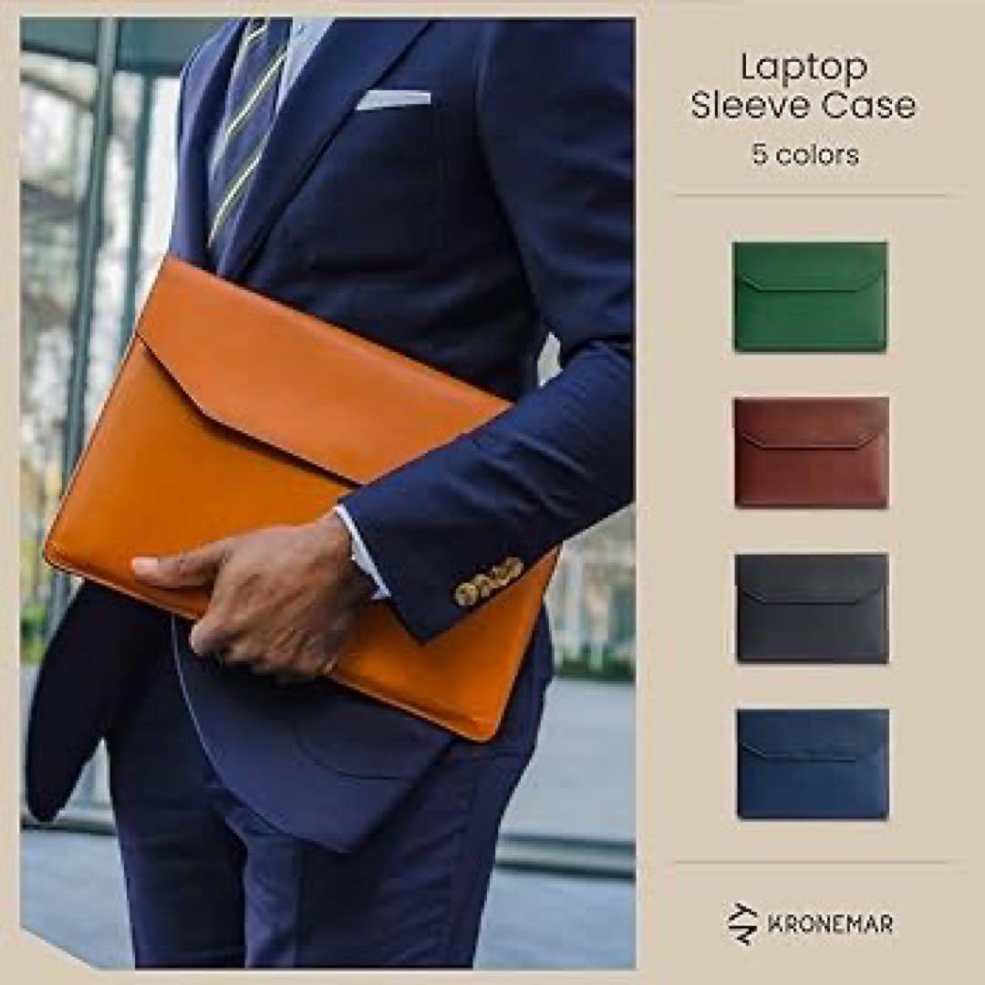 Kronemar 14インチ 本革 ノートパソコンケース MacBook Pro