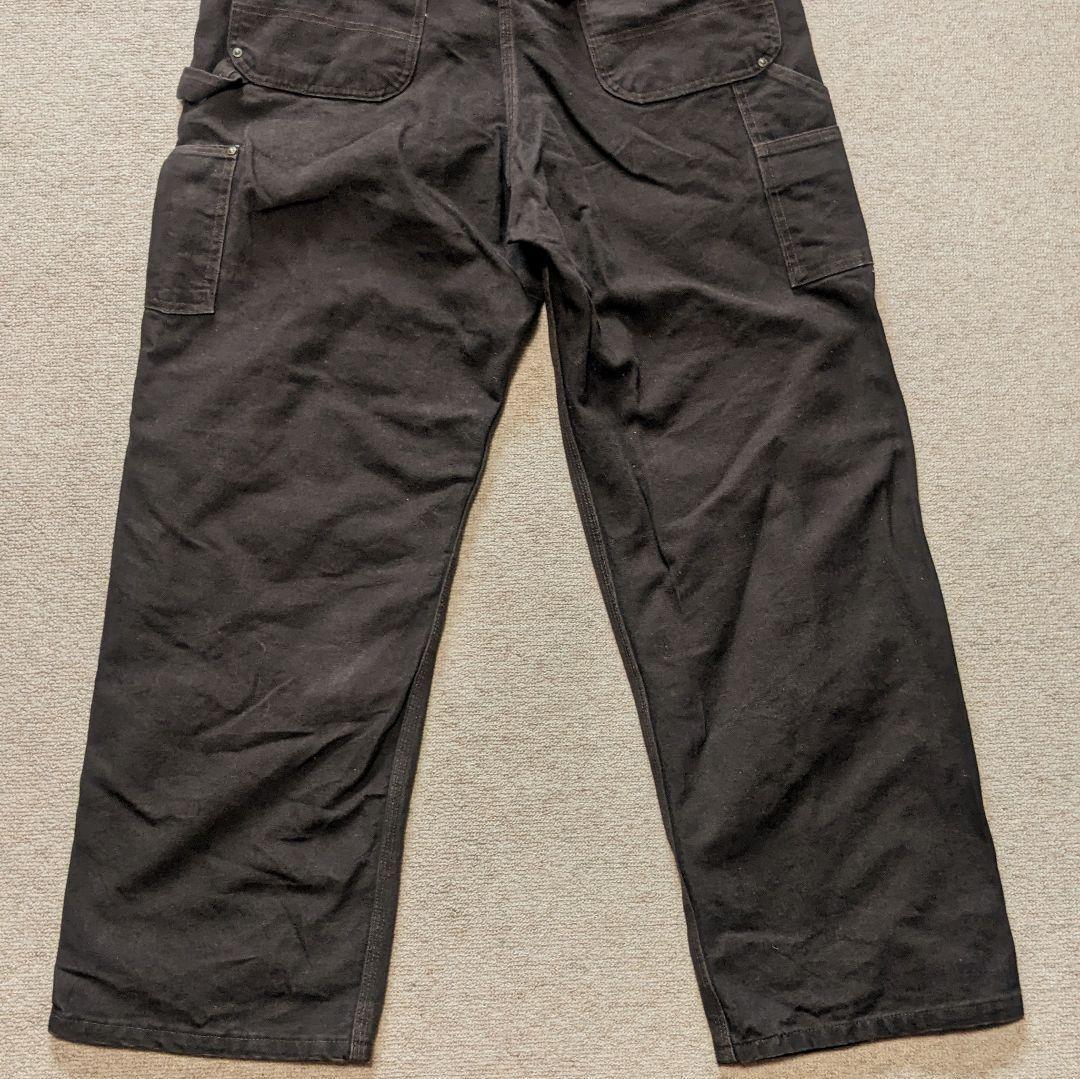 美品 カーハート オーバーオール ダック ダブルニー W36 ダークブラウン