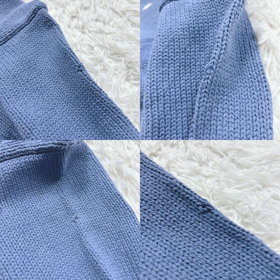 90s ポロバイラルフローレン　日本製　コットンセーター　ラピスブルー　M